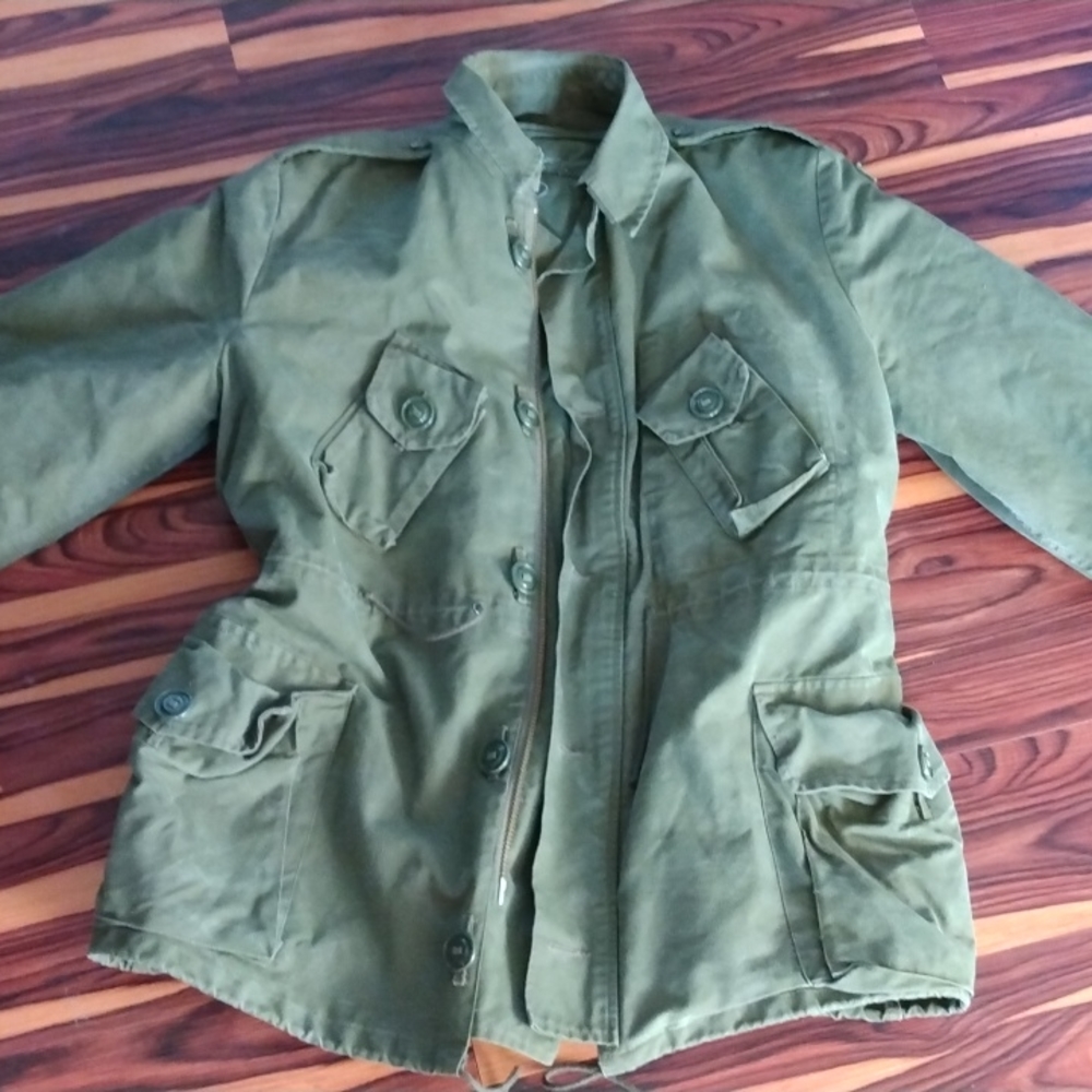 90'S Canadian Army MK2 Military Combat Jacket, Size 5 Regular Nylon Khaki type Vintage Second Hand